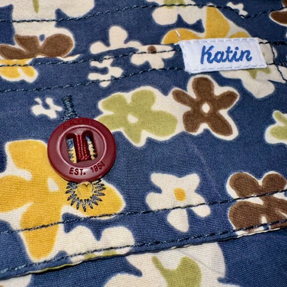 Katin USA Men's MD Medium Floral Swim Trunks Boardshorts Blue Lined Drawstring - Picture 4 of 10